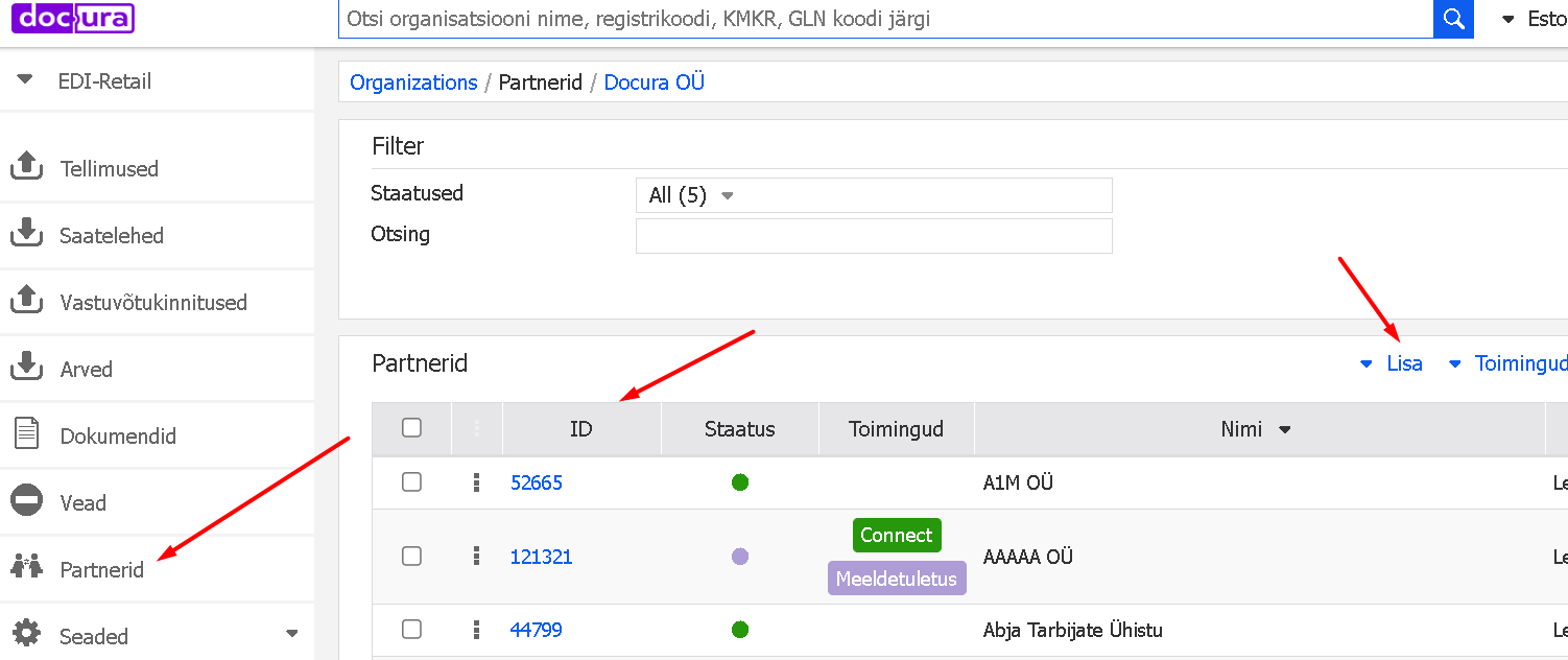 Viewing partners and adding an address Viewing partners and adding an address